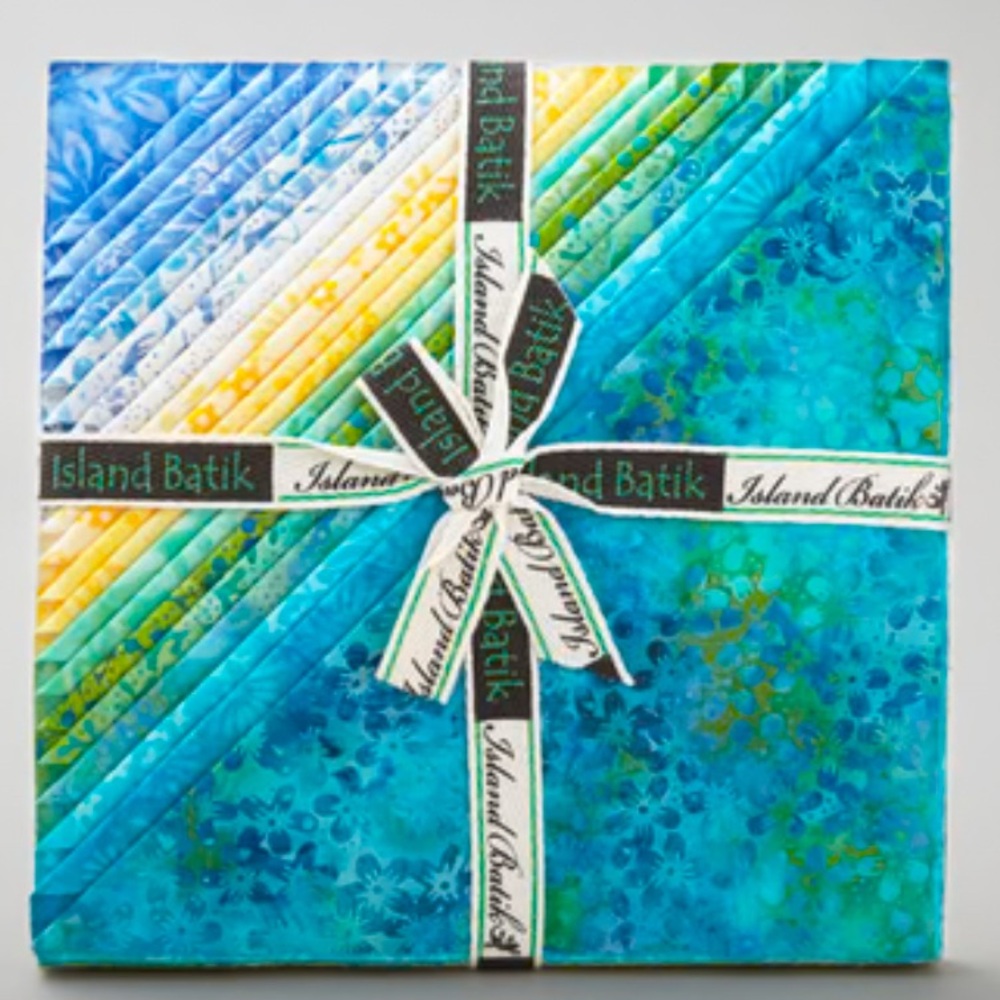 Tranquil cotton batik layer cake 10” squares by Kathy Engle for Island Batik - Picture 2 of 3